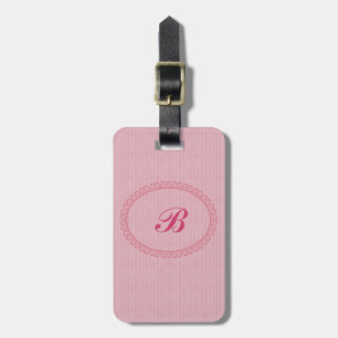 Mit Monogramm in der Rosa-Ein Initiale+Address/2 Gepäckanhänger