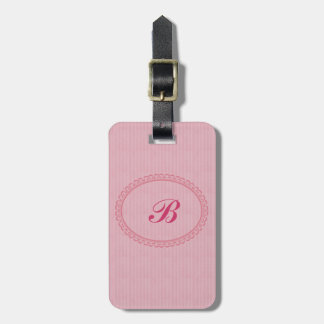 Mit Monogramm in der Rosa-Ein Initiale+Address/2 Gepäckanhänger