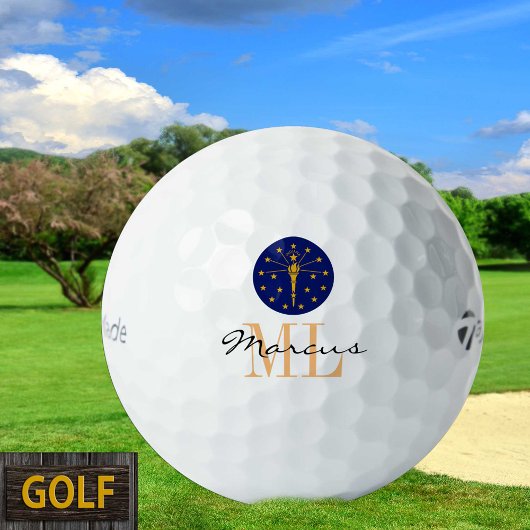 Mit Monogramm Indiana Flag & Indiana, USA Golf Golfball