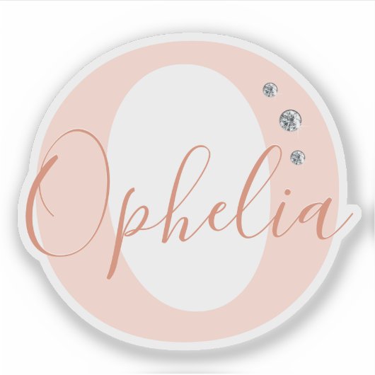 Mit Monogramm Individuelle Name Elegante Imitats Aufkleber (Vorderseite)