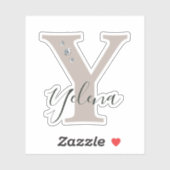 Mit Monogramm Individuelle Name Elegante Imitats Aufkleber (Blatt)