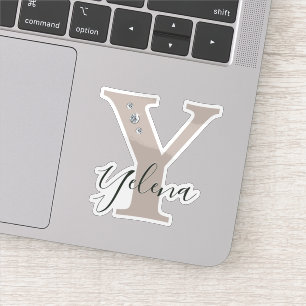Mit Monogramm Individuelle Name Elegante Imitats Aufkleber