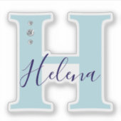 Mit Monogramm Individuelle Name Elegante Imitats Aufkleber (Vorderseite)