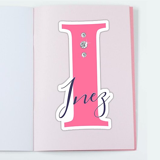 Mit Monogramm Individuelle Name Elegante Imitats Aufkleber