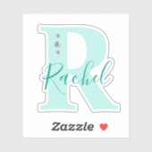 Mit Monogramm Individuelle Name Elegante Imitats Aufkleber (Blatt)