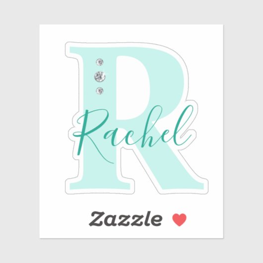 Mit Monogramm Individuelle Name Elegante Imitats Aufkleber (Blatt)