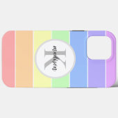Mit Monogramm Individuelle Name Pastell Rainbow St Case-Mate iPhone Hülle (Rückseite (Horizontal))