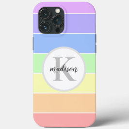 Mit Monogramm Individuelle Name Pastell Rainbow St Case-Mate iPhone Hülle