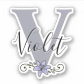 Mit Monogramm Individuelle Name Romantische Lippen Aufkleber (Vorderseite)
