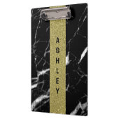 Mit Monogramm Individuelle Name, schwarzer Marmor Klemmbrett (Links)