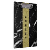 Mit Monogramm Individuelle Name, schwarzer Marmor Klemmbrett (Rechts)