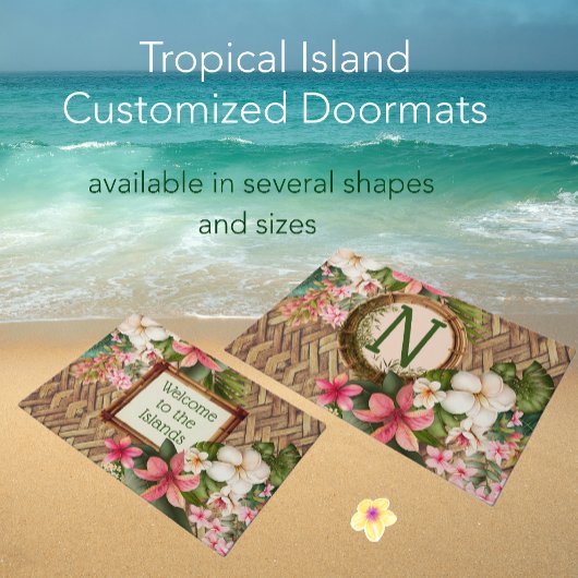 Mit Monogramm, individueller Tropenstrand Fußmatte