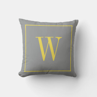 Mit Monogramm Inital Modernes Trendgraugelb Kissen