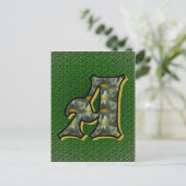 Mit Monogramm Initial A Black Daisies Postcard Postkarte (Stehend Vorderseite)