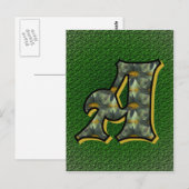 Mit Monogramm Initial A Black Daisies Postcard Postkarte (Vorne/Hinten)