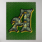 Mit Monogramm Initial A Black Daisies Poster (Vorne)