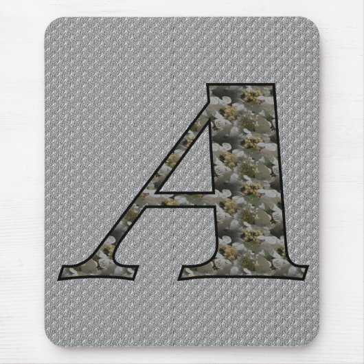 Mit Monogramm Initial A Hydrangea Blumenmousepad Mousepad (Vorne)