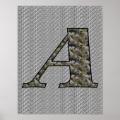 Mit Monogramm Initial-A-Hydrangea-Blumenposter Poster (Vorne)