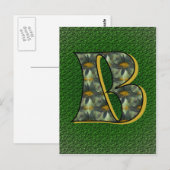 Mit Monogramm Initial B Black Daisies Postkarte (Vorne/Hinten)