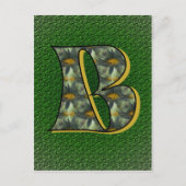 Mit Monogramm Initial B Black Daisies Postkarte (Vorderseite)