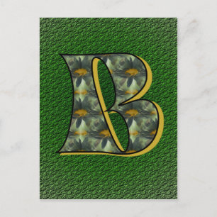 Mit Monogramm Initial B Black Daisies Postkarte
