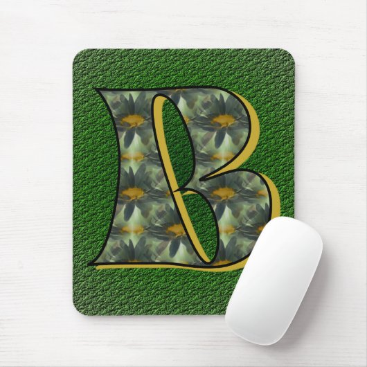Mit Monogramm Initial B Daisies Mousepad (Mit Mouse)