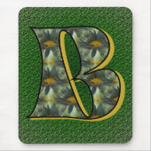 Mit Monogramm Initial B Daisies Mousepad (Vorne)