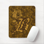 Mit Monogramm Initial B Gold Peony Mousepad (Mit Mouse)