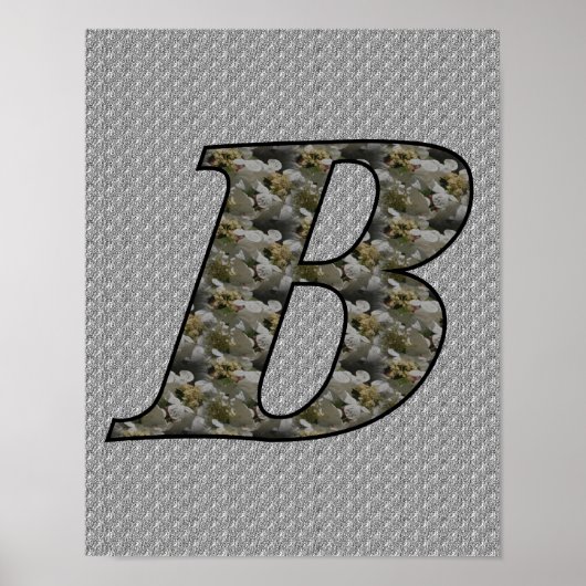 Mit Monogramm Initial-B-Hydrangea-Blumenposter Poster (Vorne)