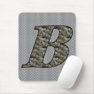 Mit Monogramm Initial B Hydrangea Floral Mousepad