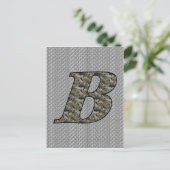 Mit Monogramm Initial B Hydrangea florale Postkart Postkarte (Stehend Vorderseite)