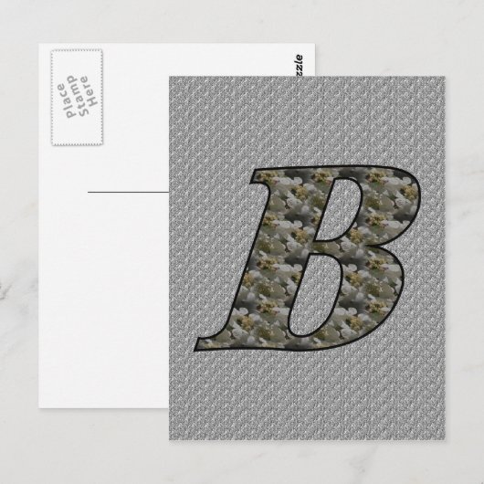 Mit Monogramm Initial B Hydrangea florale Postkart Postkarte (Vorne/Hinten)