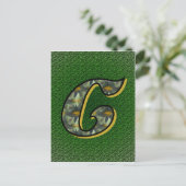 Mit Monogramm Initial C Black Daisies Postkarte (Stehend Vorderseite)