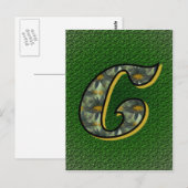 Mit Monogramm Initial C Black Daisies Postkarte (Vorne/Hinten)