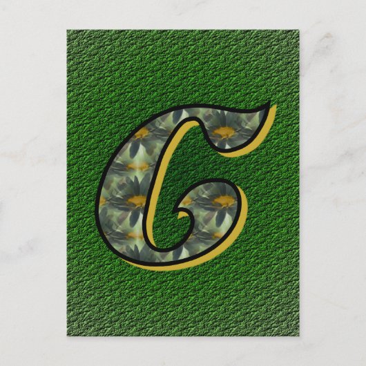 Mit Monogramm Initial C Black Daisies Postkarte (Vorderseite)