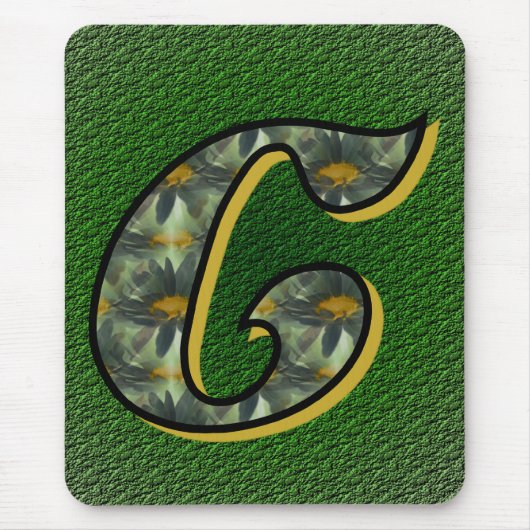 Mit Monogramm Initial C Daisies Mousepad (Vorne)