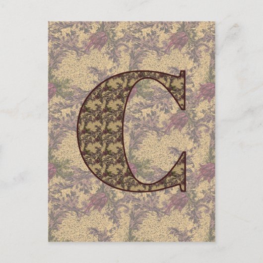Mit Monogramm Initial C Elegante Florenz Postkarte (Vorderseite)