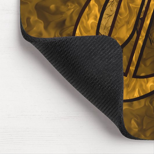 Mit Monogramm Initial C Gold Peony Mousepad (Ecke)