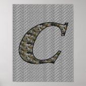 Mit Monogramm Initial-C-Hydrangea-Blumenposter Poster (Vorne)
