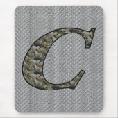 Mit Monogramm Initial C Hydrangea Floral Mousepad (Vorne)