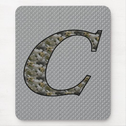 Mit Monogramm Initial C Hydrangea Floral Mousepad (Vorne)