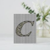 Mit Monogramm Initial C Hydrangea florale Postkart Postkarte (Stehend Vorderseite)