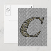 Mit Monogramm Initial C Hydrangea florale Postkart Postkarte (Vorne/Hinten)