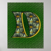 Mit Monogramm Initial D Black Daisies Poster (Vorne)