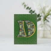 Mit Monogramm Initial D Black Daisies Postkarte (Stehend Vorderseite)
