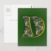 Mit Monogramm Initial D Black Daisies Postkarte (Vorne/Hinten)