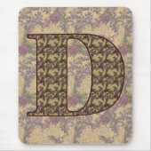 Mit Monogramm Initial D Elegante Blumenmousepad Mousepad (Vorne)