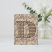 Mit Monogramm Initial D Elegante Florenz Postkarte (Stehend Vorderseite)