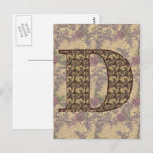Mit Monogramm Initial D Elegante Florenz Postkarte (Vorne/Hinten)