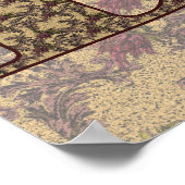 Mit Monogramm Initial D Elegantes Blumenposter Poster (Ecke)